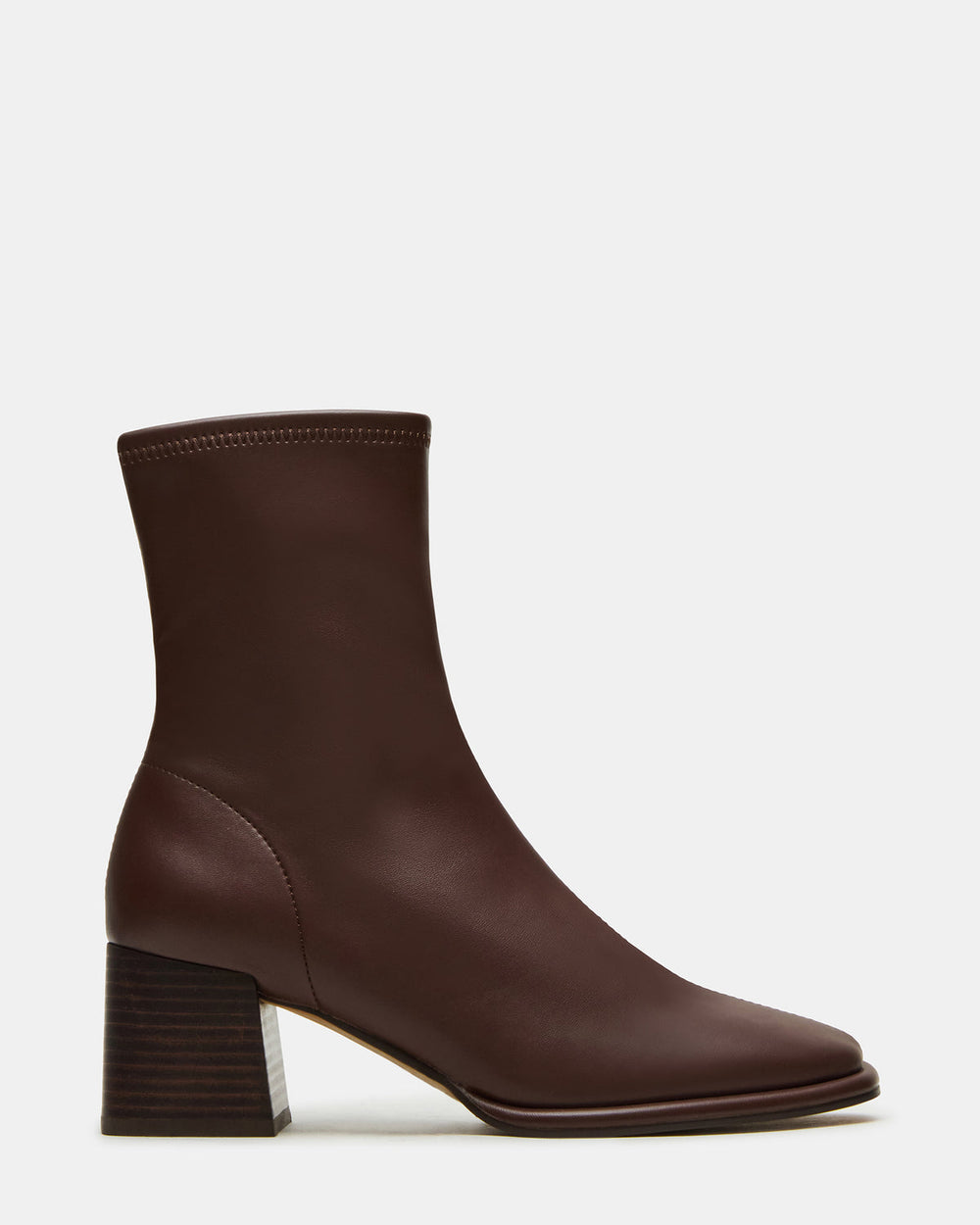 PAMMY Brown Square-Toe Block Heel Women's Ankle Boot | Steve Madden outlet