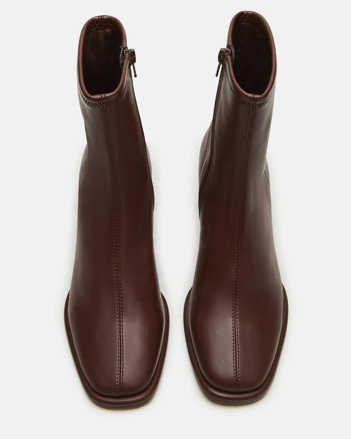 PAMMY Brown Square-Toe Block Heel Women's Ankle Boot | Steve Madden outlet