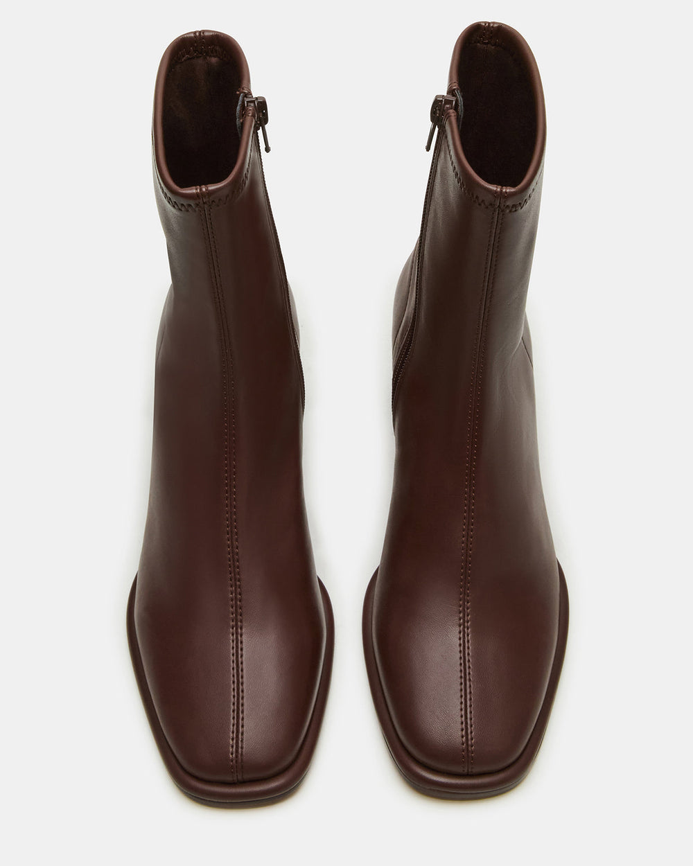 PAMMY Brown Square-Toe Block Heel Women's Ankle Boot | Steve Madden outlet