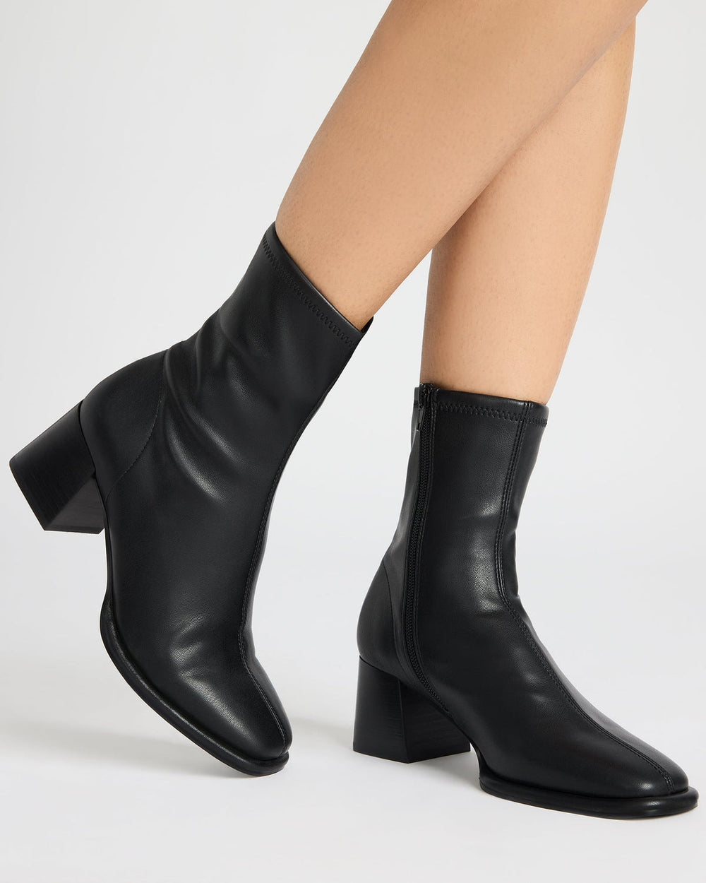 PAMMY Black Square-Toe Block Heel Women's Ankle Boot | Steve Madden Sale
