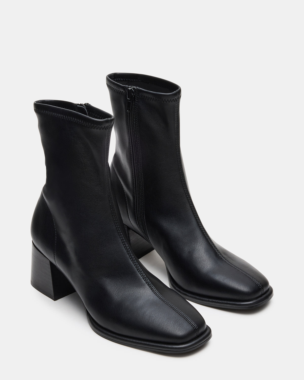 PAMMY Black Square-Toe Block Heel Women's Ankle Boot | Steve Madden Sale