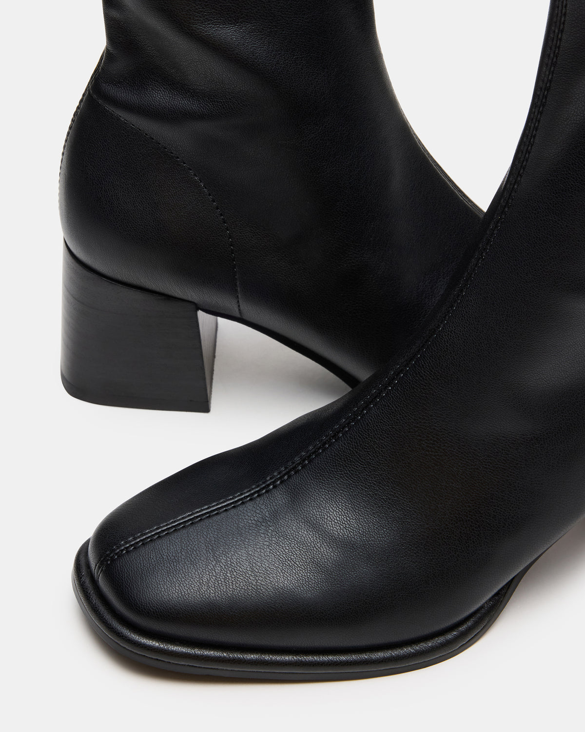 PAMMY Black Square-Toe Block Heel Women's Ankle Boot | Steve Madden Sale