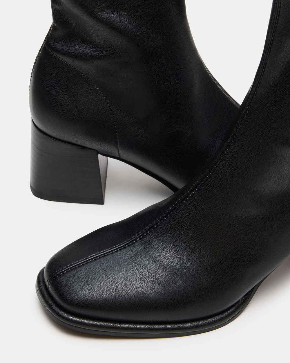PAMMY Black Square-Toe Block Heel Women's Ankle Boot | Steve Madden Sale