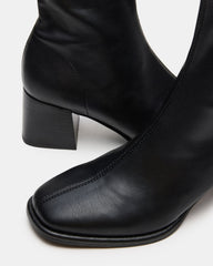 PAMMY Black Square-Toe Block Heel Women's Ankle Boot | Steve Madden Sale