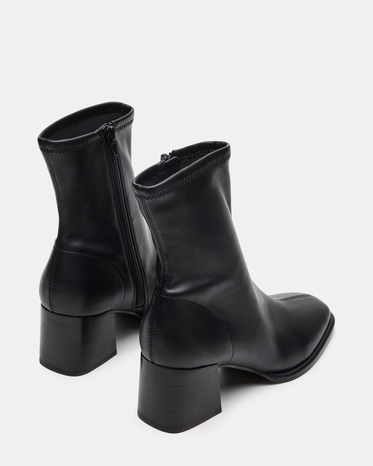 PAMMY Black Square-Toe Block Heel Women's Ankle Boot | Steve Madden Sale