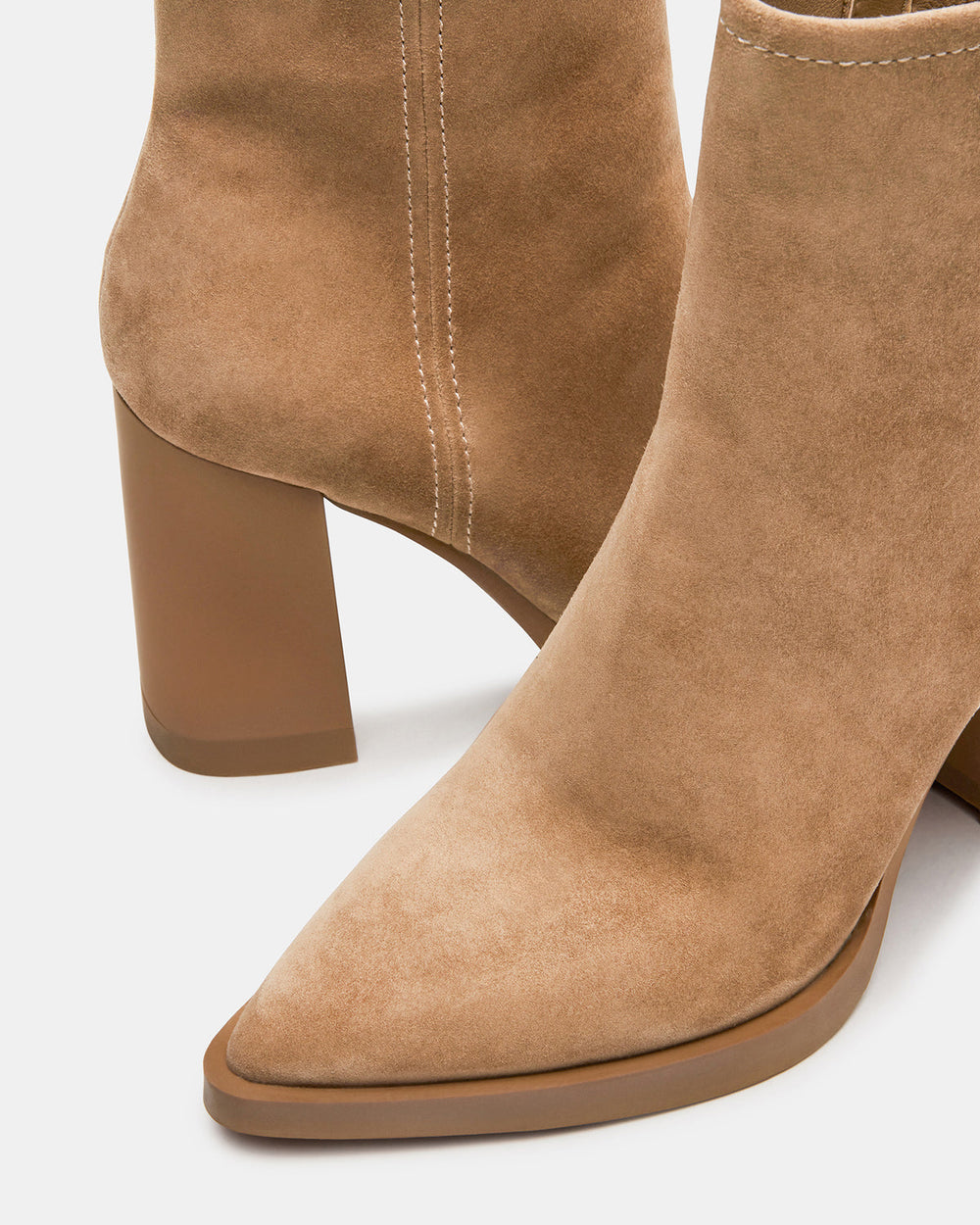 HARDEN Sand Suede Women's Pointed-Toe Ankle Boot | Steve Madden near me