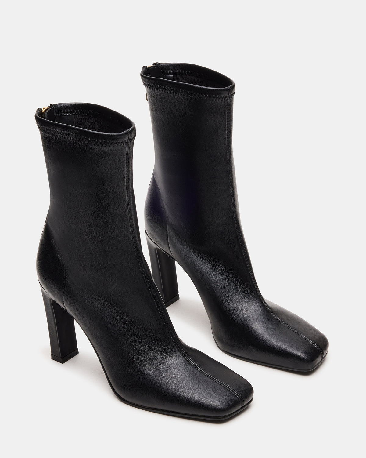 KHELAN Black Square-Toe Heeled Women's Ankle Boot | Steve Madden US