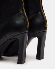 KHELAN Black Square-Toe Heeled Women's Ankle Boot | Steve Madden US