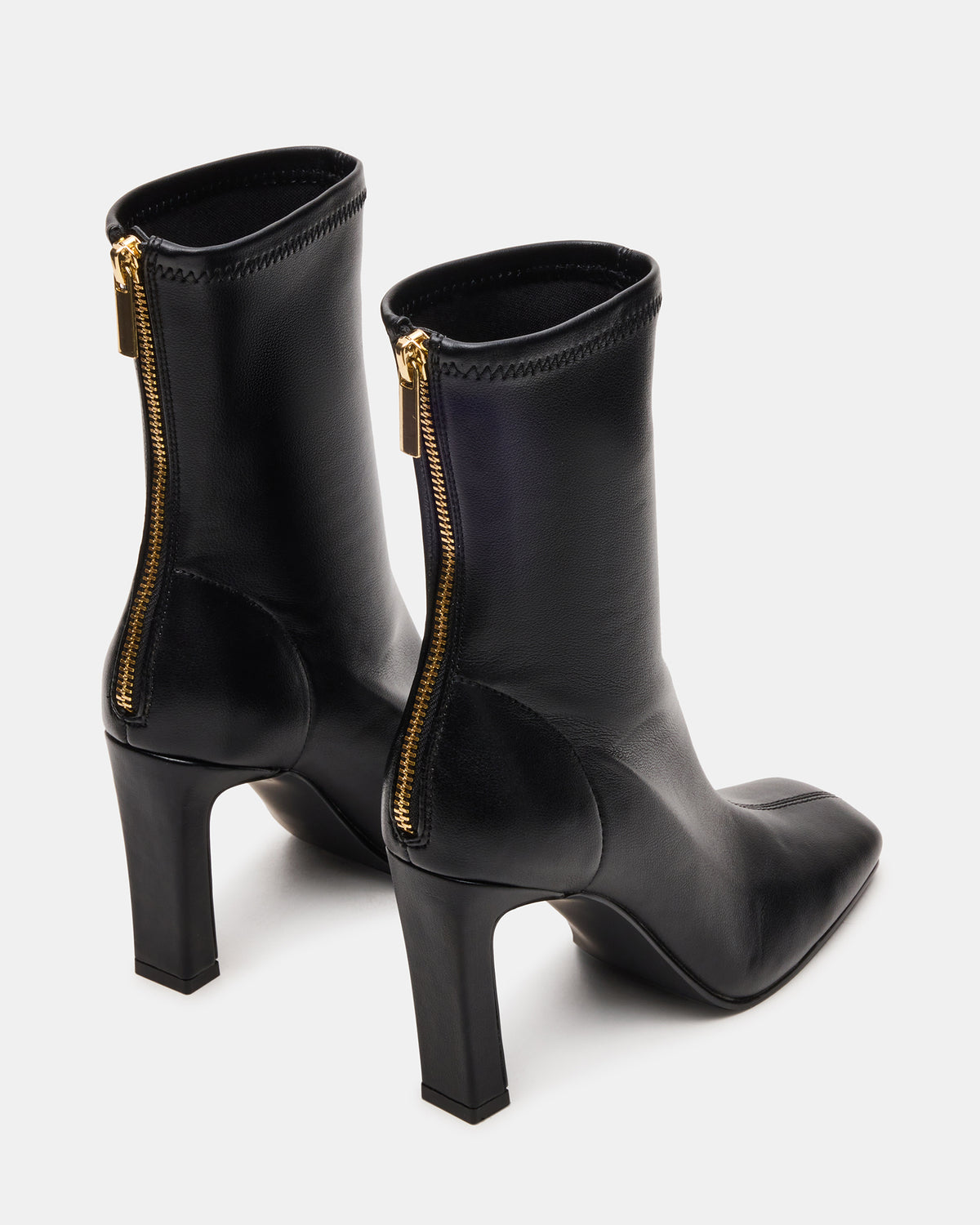 KHELAN Black Square-Toe Heeled Women's Ankle Boot | Steve Madden US