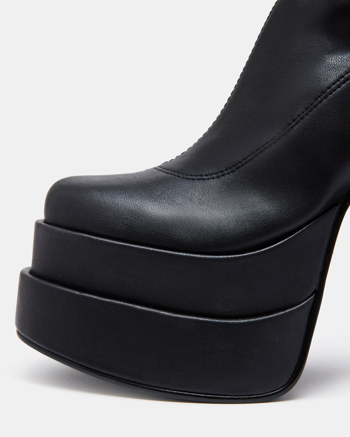 CYPRESS Black Women's Platform Vegan Leather Boots | Steve Madden outlet