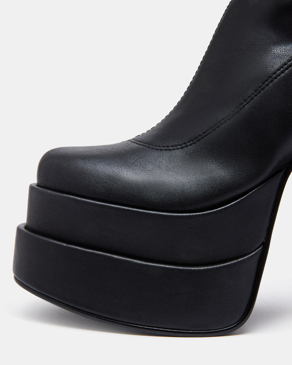 CYPRESS Black Women's Platform Vegan Leather Boots | Steve Madden outlet