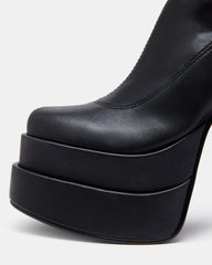 CYPRESS Black Women's Platform Vegan Leather Boots | Steve Madden outlet