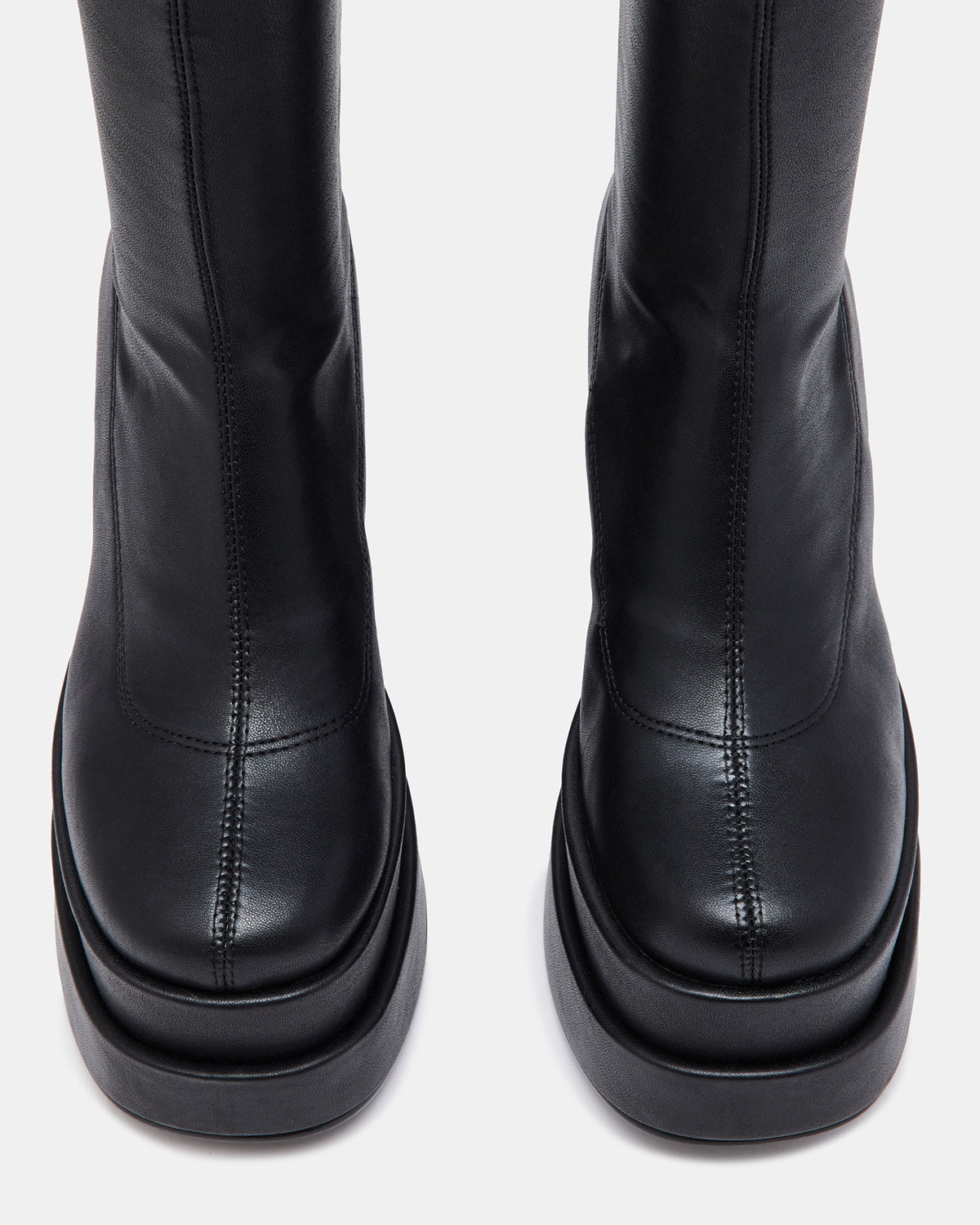 CYPRESS Black Women's Platform Vegan Leather Boots | Steve Madden outlet
