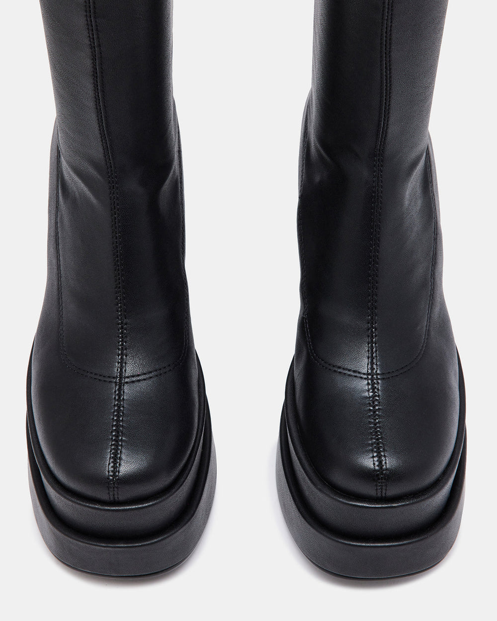 CYPRESS Black Women's Platform Vegan Leather Boots | Steve Madden outlet