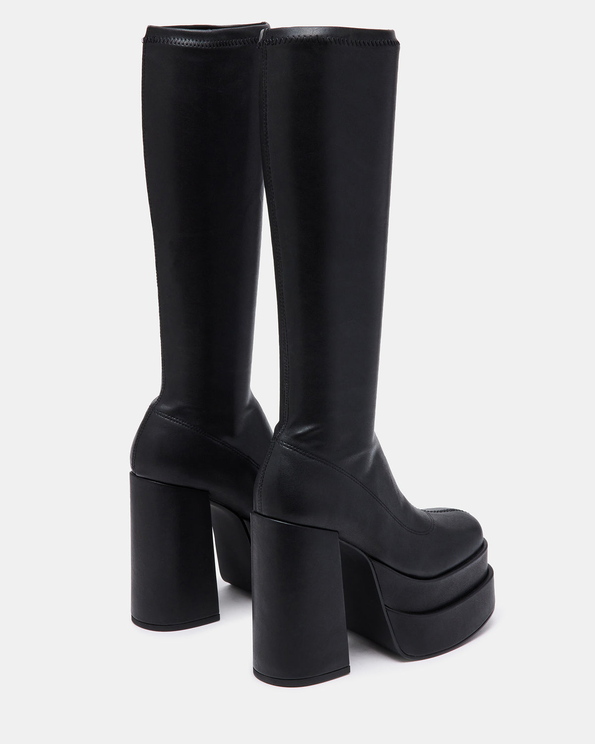 CYPRESS Black Women's Platform Vegan Leather Boots | Steve Madden outlet