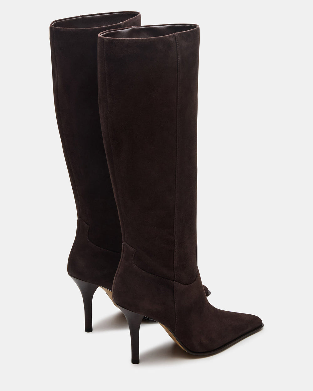 WESCOT Brown Suede Square-Toe Knee-High Heeled Women's Boot | Steve Madden for Sale