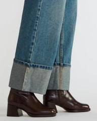 LATCHES Brown Leather Square-Toe Block Heel Women's Ankle Boot | Steve Madden near me