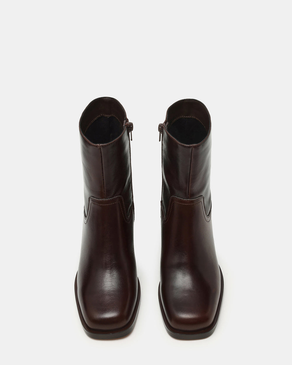 LATCHES Brown Leather Square-Toe Block Heel Women's Ankle Boot | Steve Madden near me