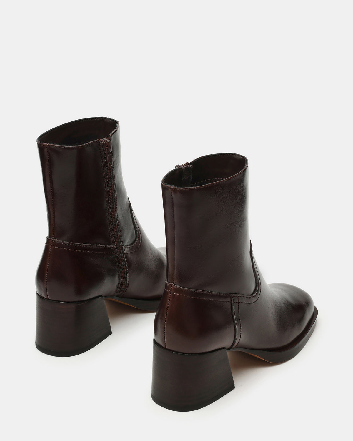 LATCHES Brown Leather Square-Toe Block Heel Women's Ankle Boot | Steve Madden near me