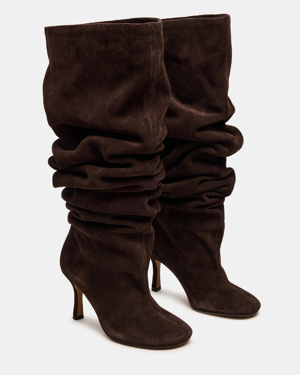 ALLISON Brown Suede Over-The-Knee Heeled Women's Boot | Steve Madden US
