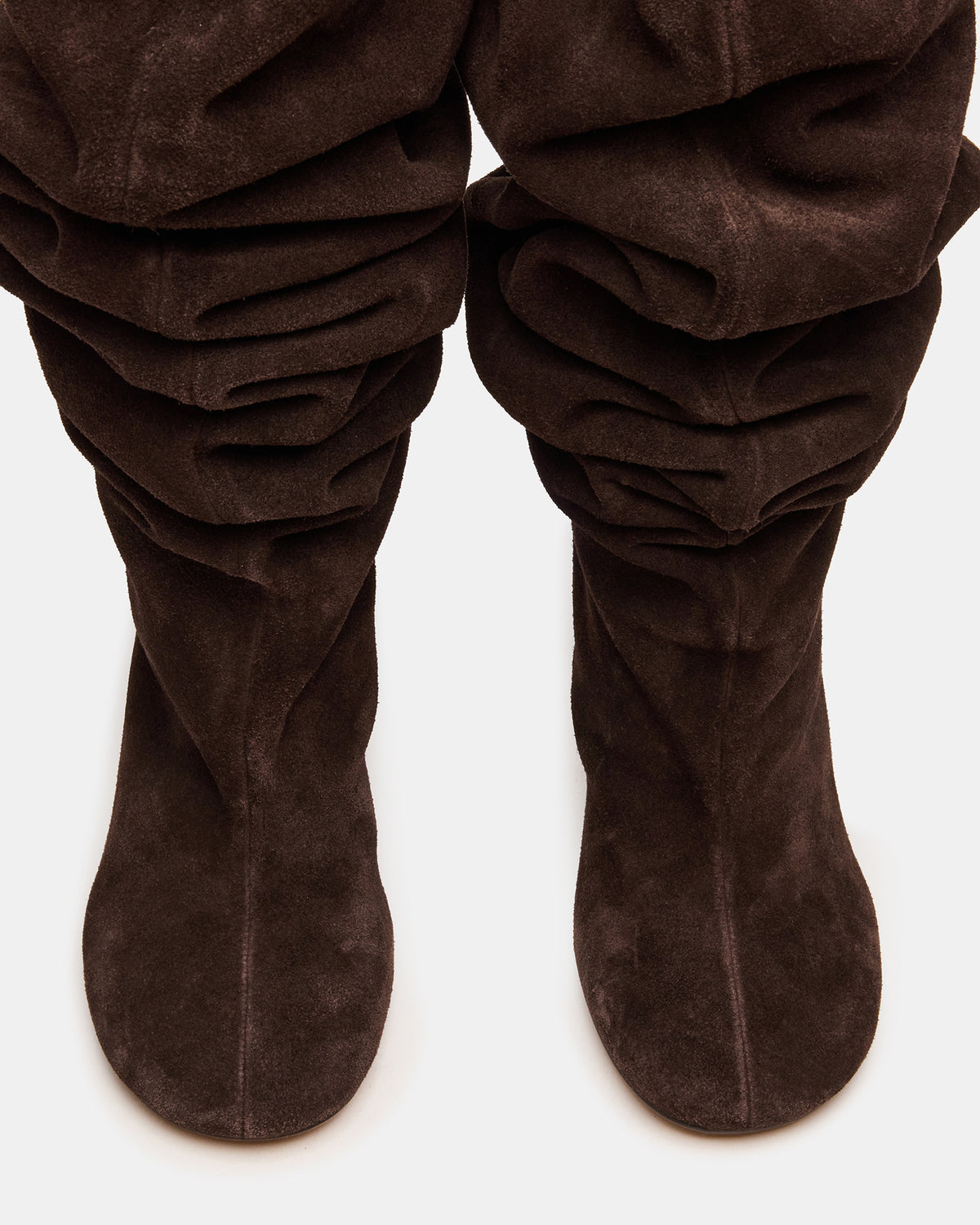 ALLISON Brown Suede Over-The-Knee Heeled Women's Boot | Steve Madden US