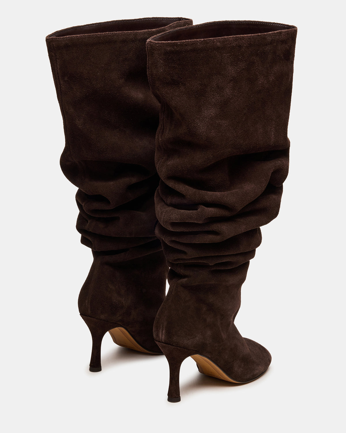 ALLISON Brown Suede Over-The-Knee Heeled Women's Boot | Steve Madden US