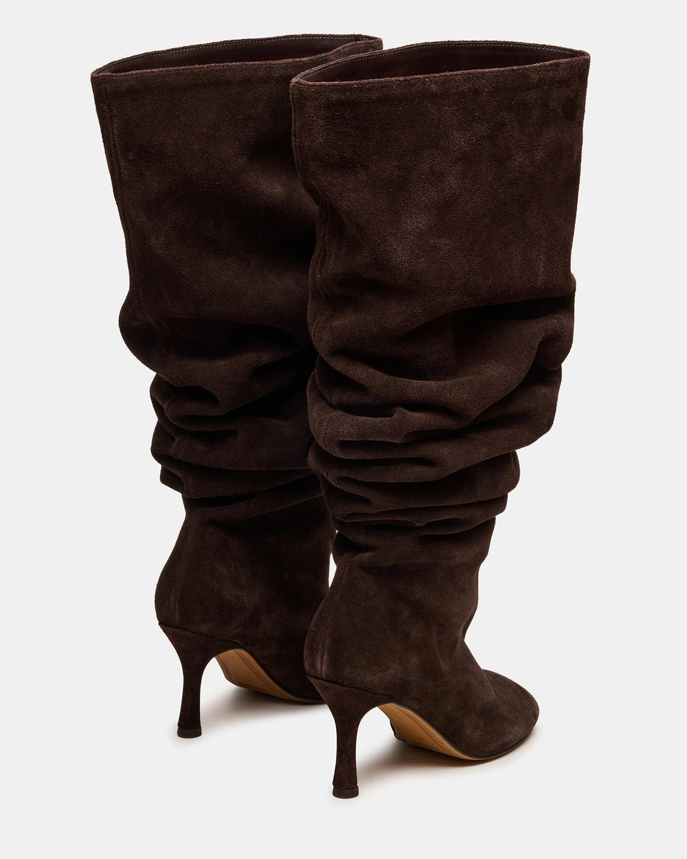 ALLISON Brown Suede Over-The-Knee Heeled Women's Boot | Steve Madden US