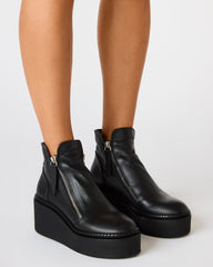 DRIFT Black Leather Platform Moto Women's Ankle Boot | Steve Madden for Sale