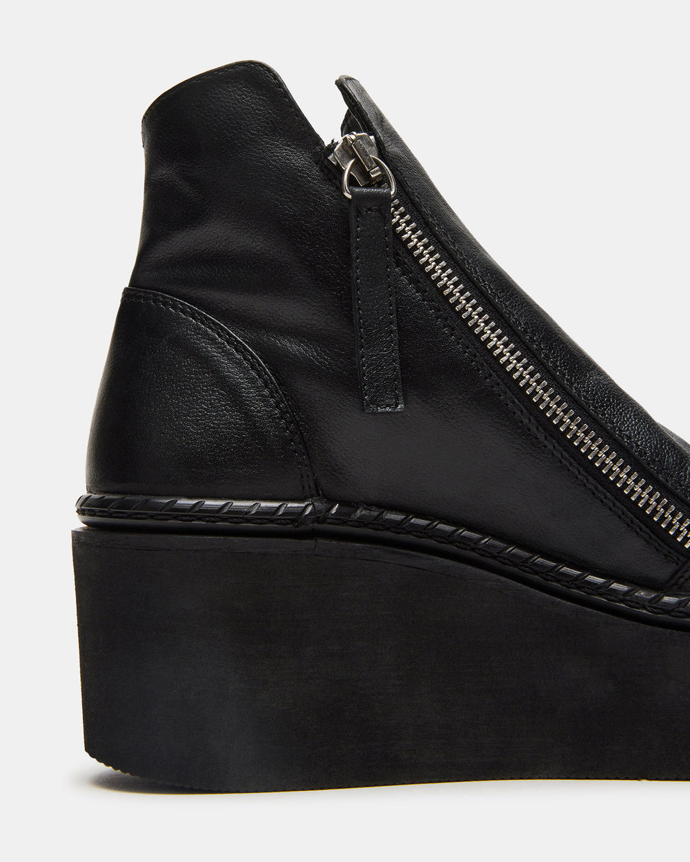 DRIFT Black Leather Platform Moto Women's Ankle Boot | Steve Madden for Sale