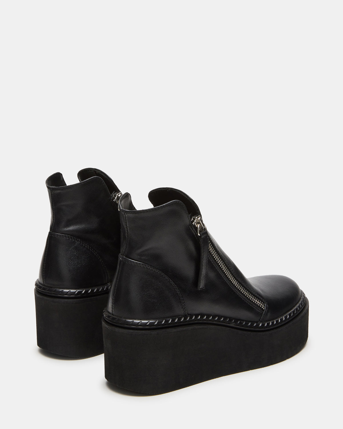DRIFT Black Leather Platform Moto Women's Ankle Boot | Steve Madden for Sale
