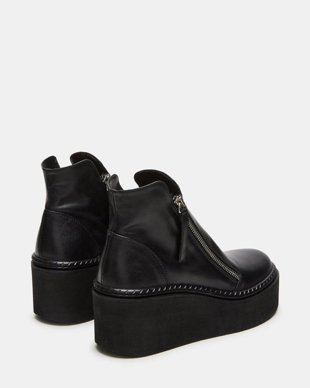 DRIFT Black Leather Platform Moto Women's Ankle Boot | Steve Madden for Sale