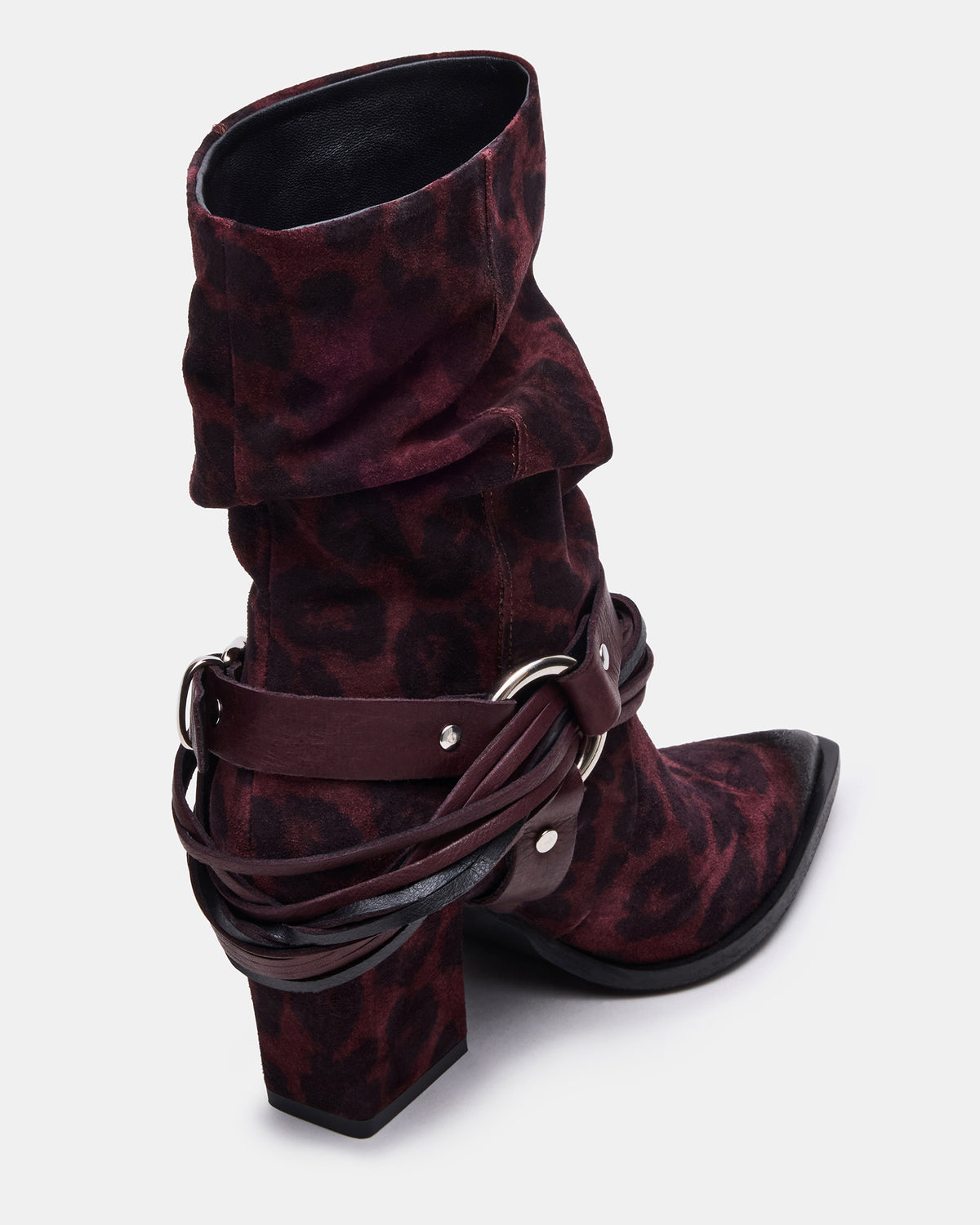 LAUPER Red Leopard Pointed-Toe Heeled Buckle Women's Ankle Boot | Steve Madden on Sale
