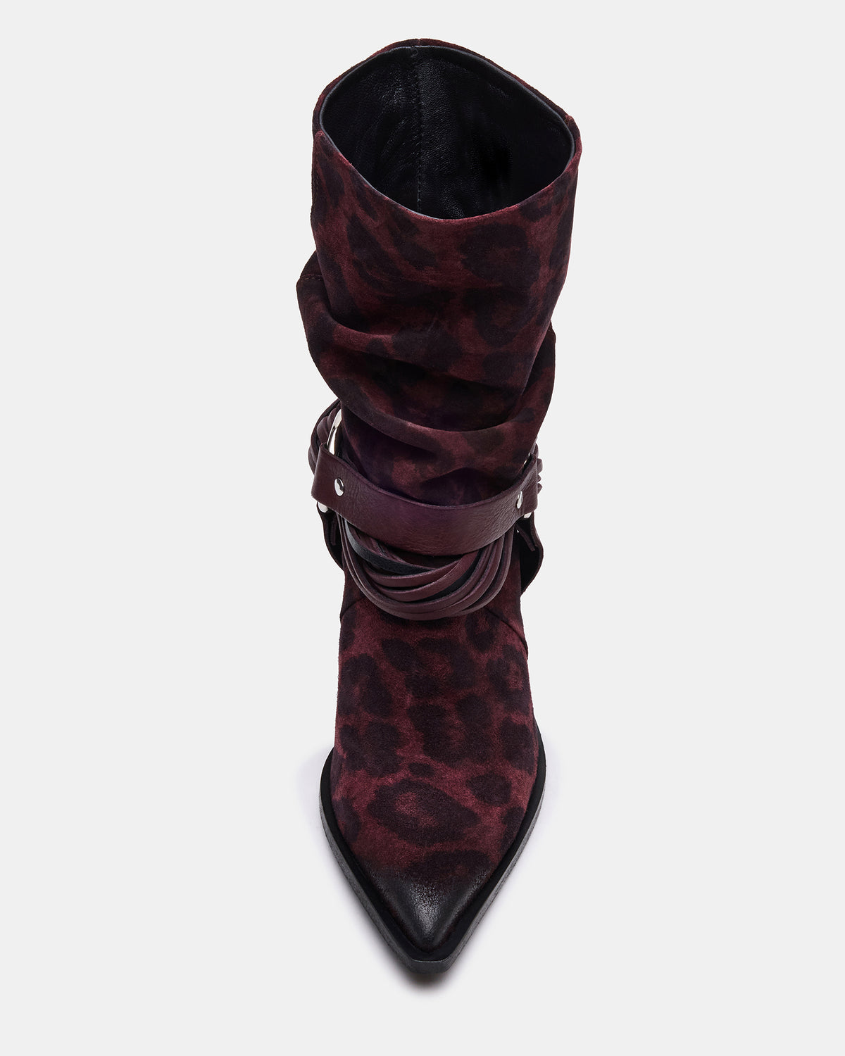 LAUPER Red Leopard Pointed-Toe Heeled Buckle Women's Ankle Boot | Steve Madden on Sale