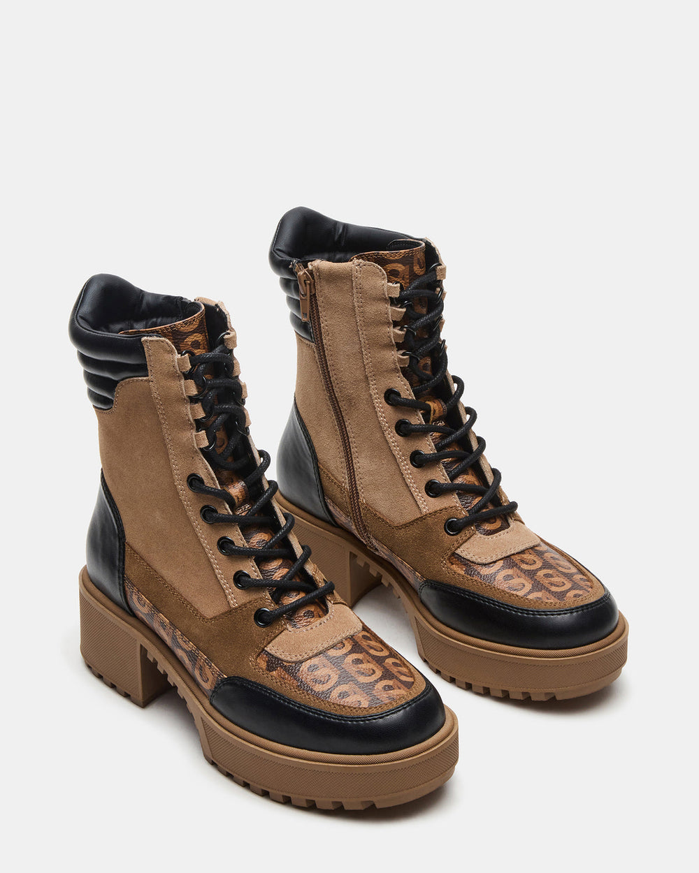 HIKER Tan Multi Platform Lug Lace-Up Women's Anke Boot | Steve Madden discount