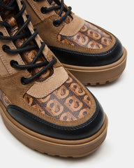 HIKER Tan Multi Platform Lug Lace-Up Women's Anke Boot | Steve Madden discount