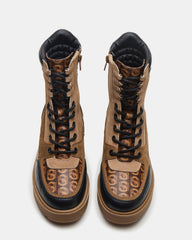 HIKER Tan Multi Platform Lug Lace-Up Women's Anke Boot | Steve Madden discount