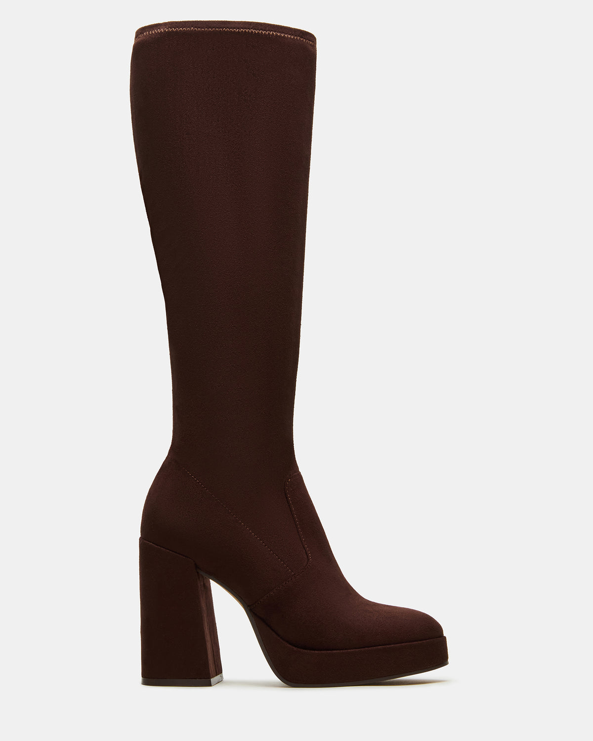 TWAIN Brown Knee-High Block Heel Women's Boot | Steve Madden online
