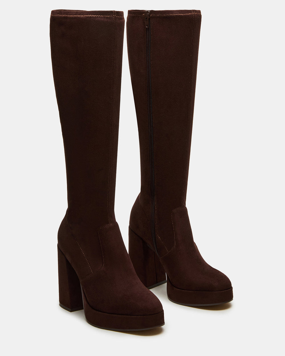 TWAIN Brown Knee-High Block Heel Women's Boot | Steve Madden online