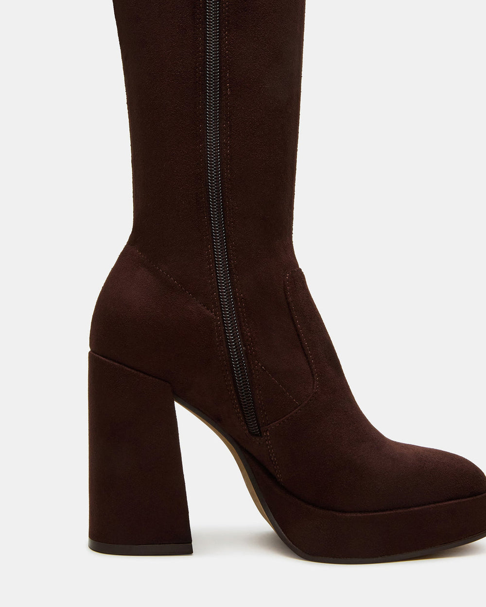 TWAIN Brown Knee-High Block Heel Women's Boot | Steve Madden online