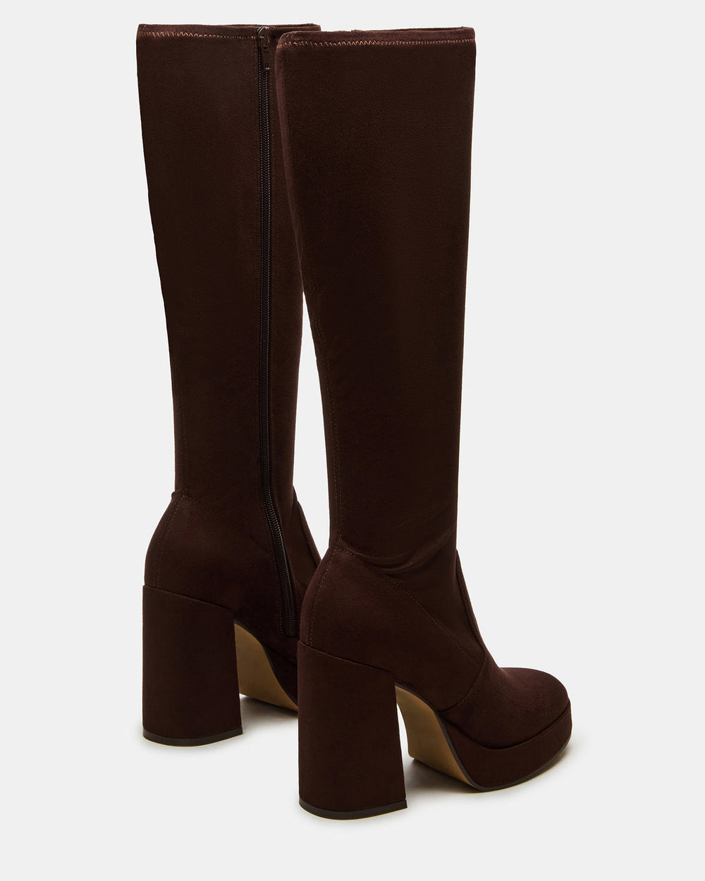 TWAIN Brown Knee-High Block Heel Women's Boot | Steve Madden online