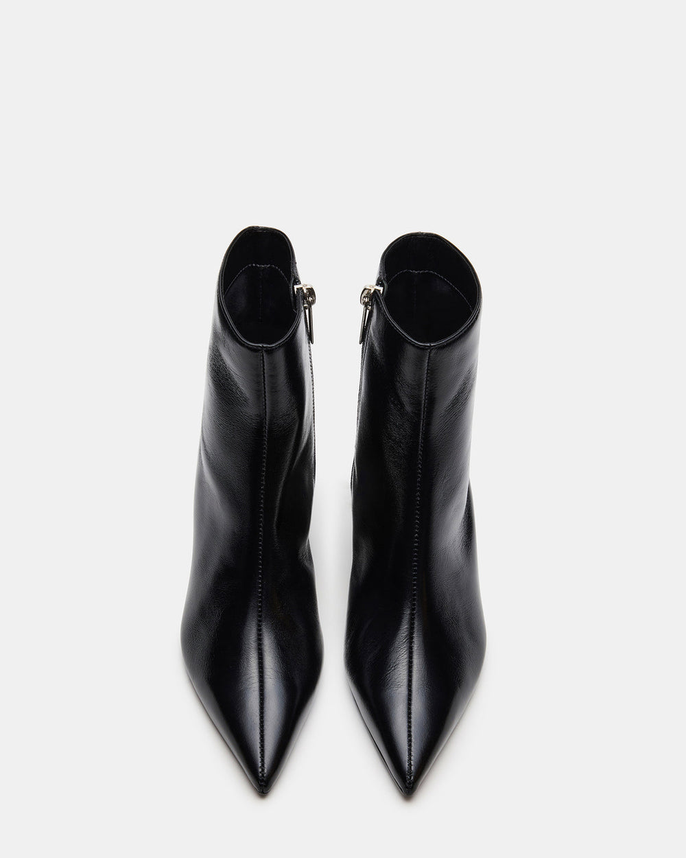 ASHLI Black Leather Pointed-Toe Block Heel Women's Ankle Boot | Steve Madden outlet