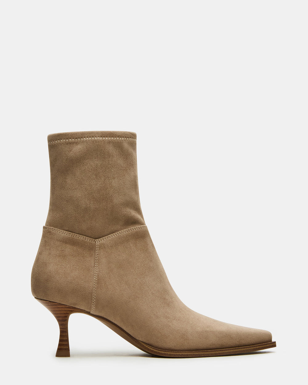 STASIA Taupe Pointed-Toe Kitten Heel Women's Ankle Boot | Steve Madden on Sale