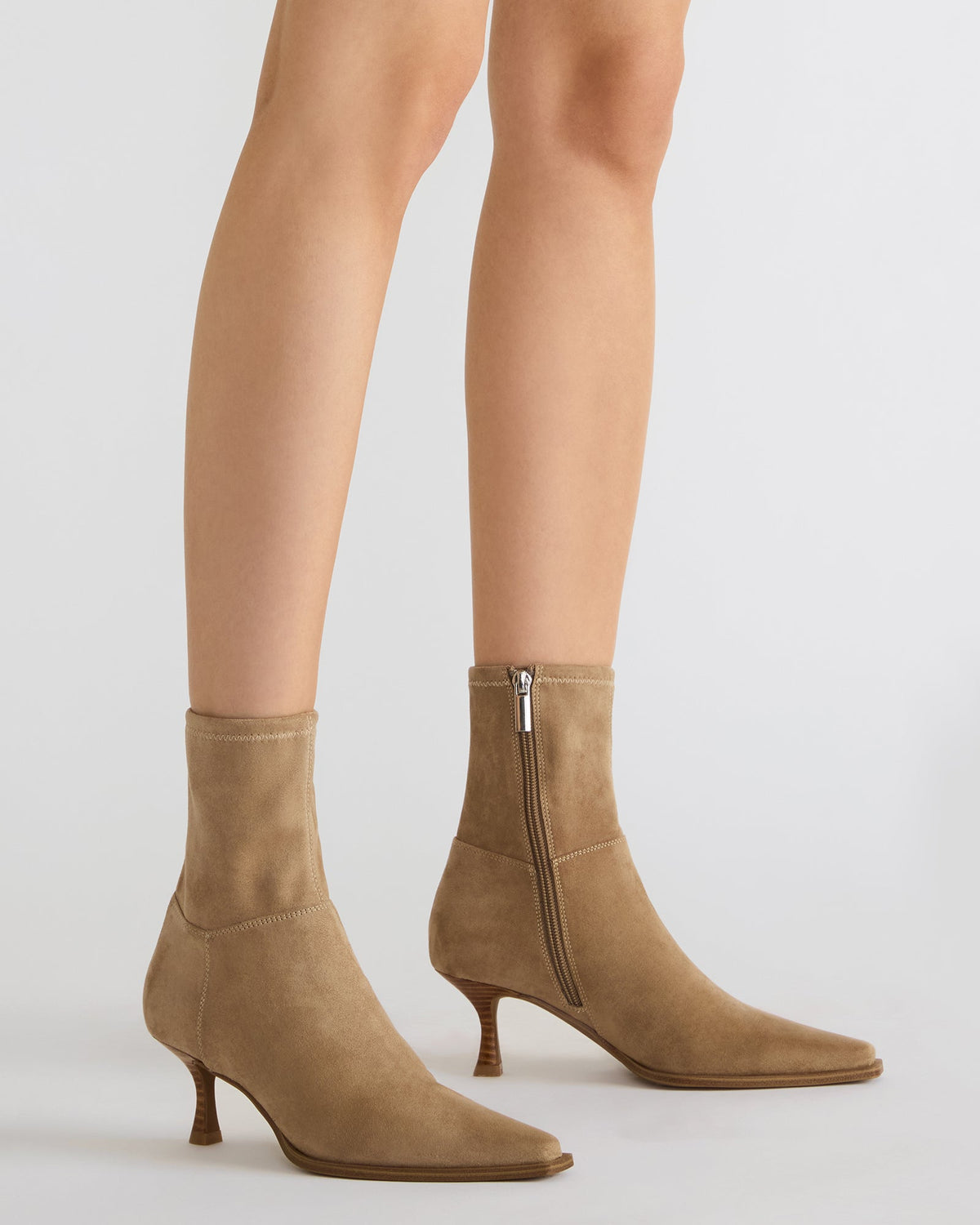 STASIA Taupe Pointed-Toe Kitten Heel Women's Ankle Boot | Steve Madden on Sale