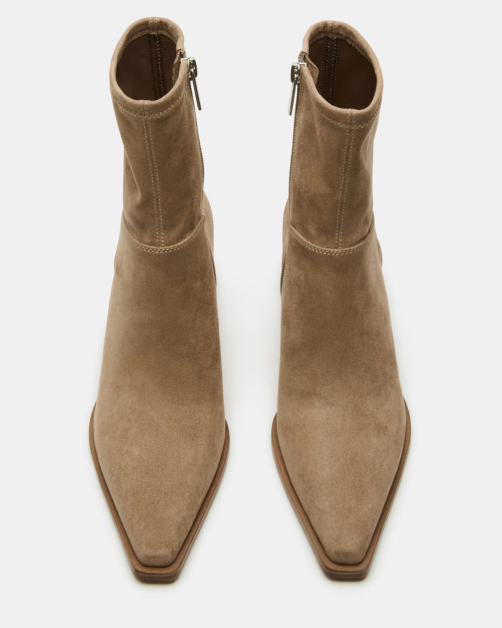 STASIA Taupe Pointed-Toe Kitten Heel Women's Ankle Boot | Steve Madden on Sale