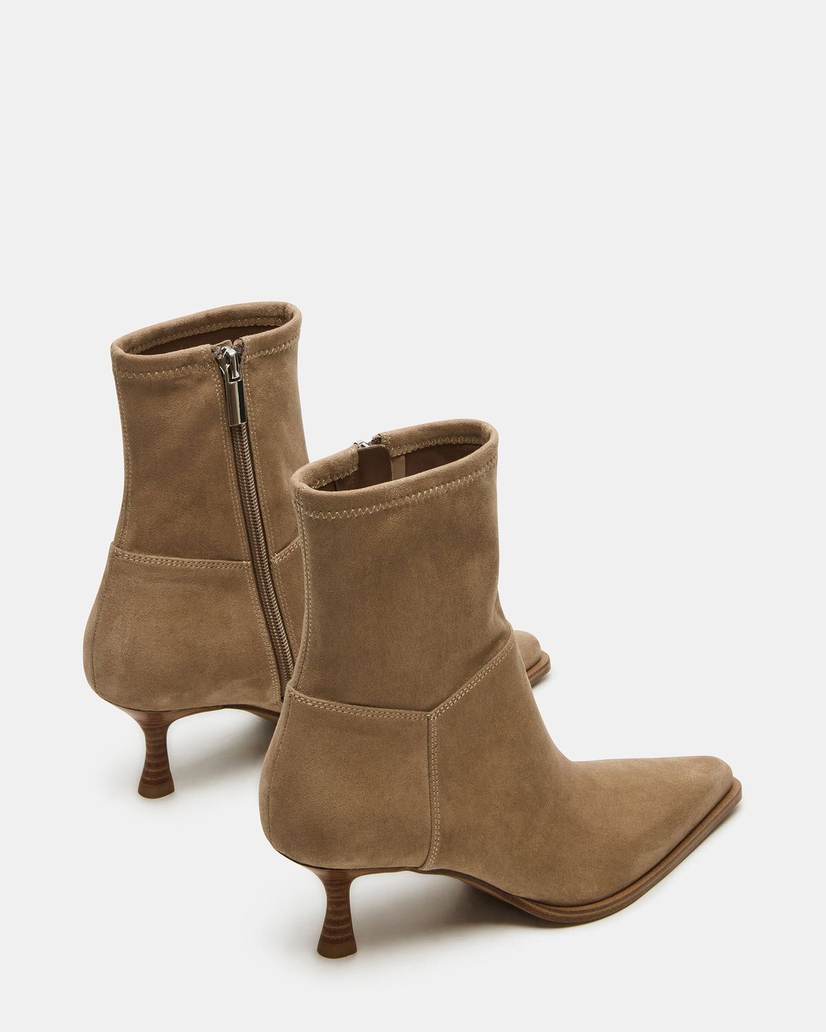 STASIA Taupe Pointed-Toe Kitten Heel Women's Ankle Boot | Steve Madden on Sale