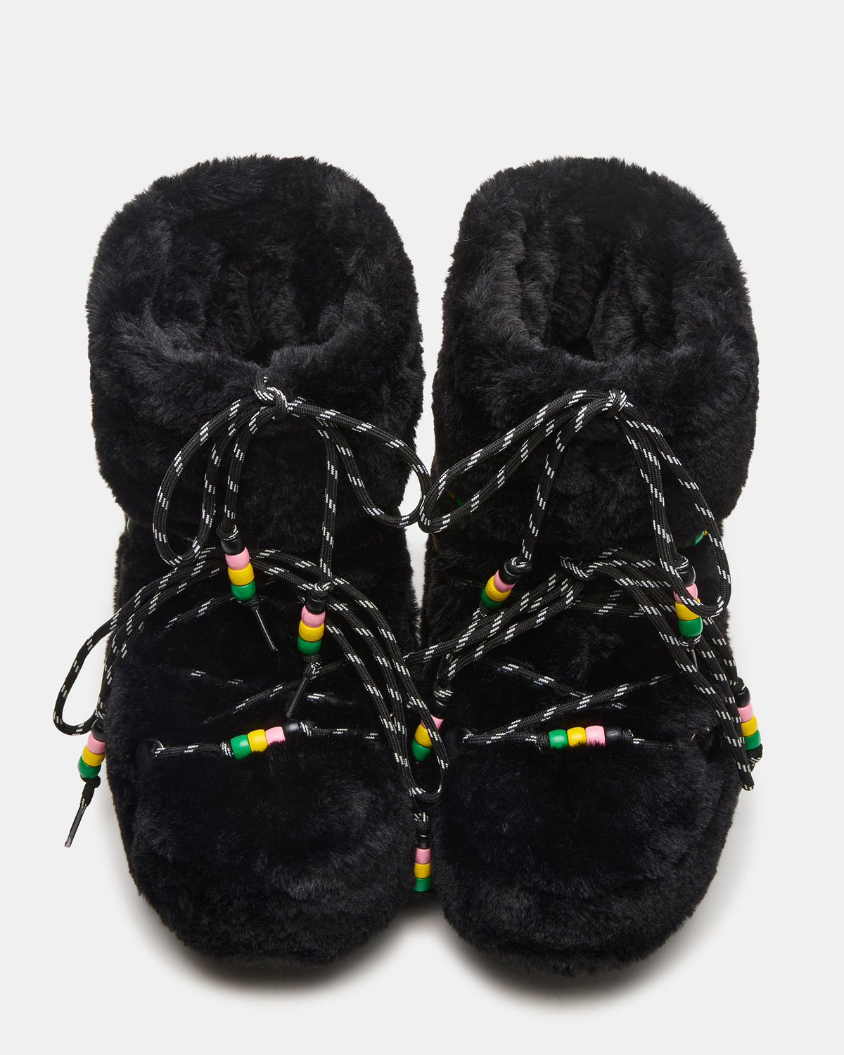 MIRO Black Faux Fur Chunky Lace-Up Women's Bootie | Steve Madden discount