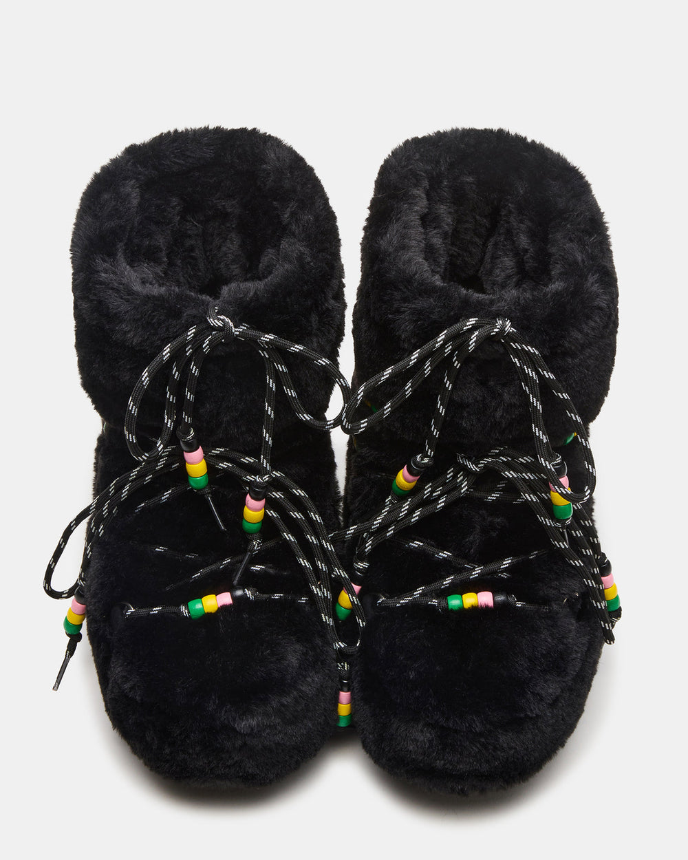 MIRO Black Faux Fur Chunky Lace-Up Women's Bootie | Steve Madden discount