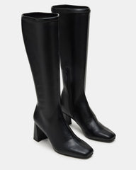 HOLLY Black Wide Calf Women's Knee-High Square-Toe Boot | Steve Madden online
