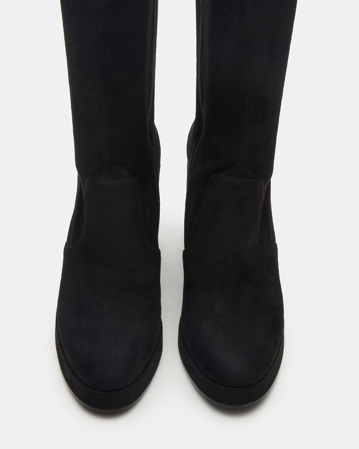 TWAIN Black Wide Calf Knee-High Block Heel Women's Boot | Steve Madden Sale