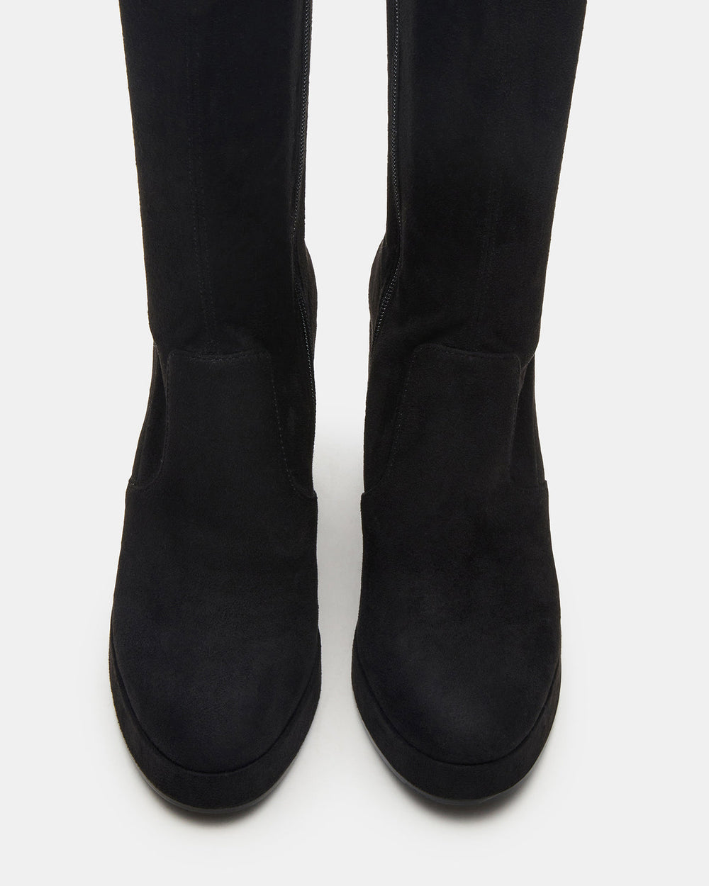TWAIN Black Wide Calf Knee-High Block Heel Women's Boot | Steve Madden Sale